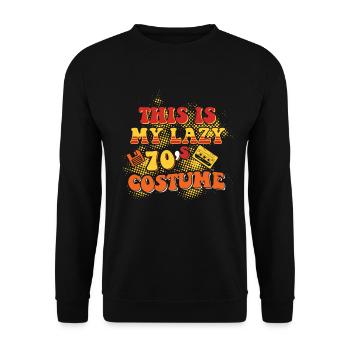 Dies ist meine faule 70S Kostüm Retro Halloween Party - Unisex Pullover - Schwarz - Vorne - Alina (178cm) & Michal (187cm)