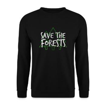 Sauvez les forêts | Cadeau bio nature arbres forestiers - Sweat-shirt Unisexe - noir - Devant - Alina (178cm) & Michal (187cm)