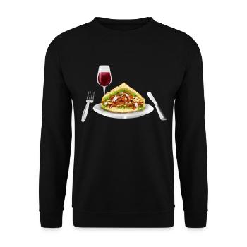 Delicious Doner Kebab - I Love To Dönieren - Unisex Sweatshirt - black - Front - Alina (178cm) & Michal (187cm)