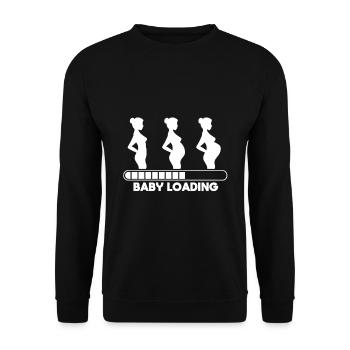 Pregnant woman loading families - Unisex Sweatshirt - black - Front - Alina (178cm) & Michal (187cm)
