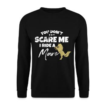Mare Pferd Pferde Ponys Geschenk Geschenkidee - Unisex Pullover - Schwarz - Vorne - Alina (178cm) & Michal (187cm)