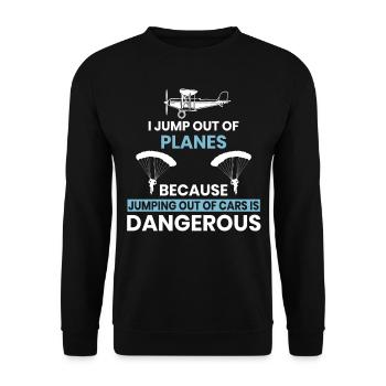 Je saute des avions - Sweat-shirt Unisexe - noir - Devant - Alina (178cm) & Michal (187cm)