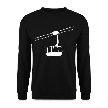 Ski gondola retro vintage ski lift illustration - Unisex Sweatshirt - black - Front - Alina (178cm) & Michal (187cm)