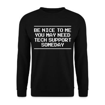 Tech Support Informatik Computer IT Technik - Unisex Pullover - Schwarz - Vorne - Alina (178cm) & Michal (187cm)