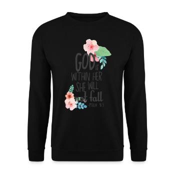Bibel inspirierend zitiert Gott in ihrem Fall nicht - Unisex Pullover - Schwarz - Vorne - Alina (178cm) & Michal (187cm)