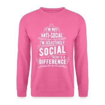 Unsocial Antisocial People Statement - Unisex Sweatshirt - pink - Front
