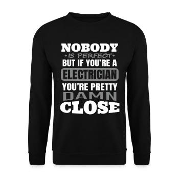Elektriker - Unisex Pullover - Schwarz - Vorne - Alina (178cm) & Michal (187cm)