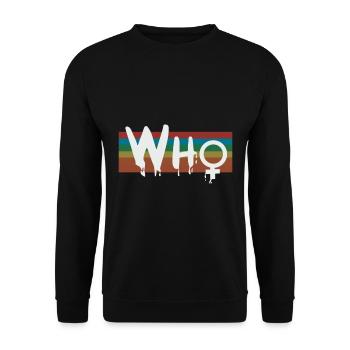 Wer 13. Doktor Weibliches Symbol Geschenk - Unisex Pullover - Schwarz - Vorne - Alina (178cm) & Michal (187cm)