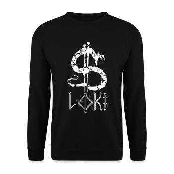 Loki snake god Thor Odin Viking gift - Unisex Sweatshirt - black - Front - Alina (178cm) & Michal (187cm)