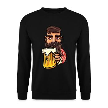 Barbe bière alcool boisson hipster barbe cadeau - Sweat-shirt Unisexe - noir - Devant - Alina (178cm) & Michal (187cm)