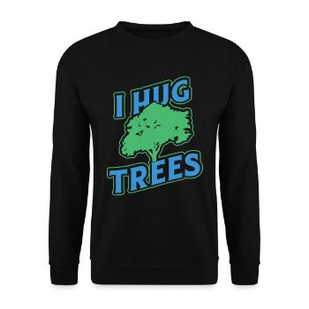 J'embrasse les arbres Chemise drôle pour les amoureux de la nature - Sweat-shirt Unisexe - noir - Devant - Alina (178cm) & Michal (187cm)