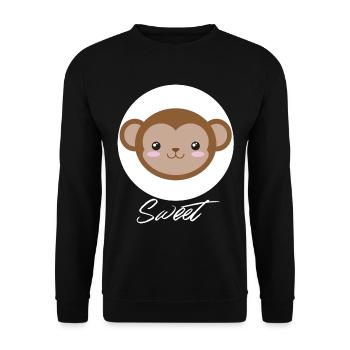 monkey - Unisex Sweatshirt - black - Front - Alina (178cm) & Michal (187cm)