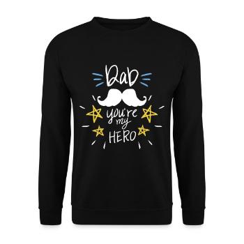 Fête des pères Papa - Sweat-shirt Unisexe - noir - Devant - Alina (178cm) & Michal (187cm)