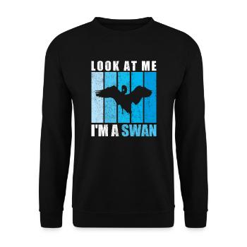 cygne - Sweat-shirt Unisexe - noir - Devant - Alina (178cm) & Michal (187cm)