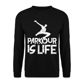 parkour - Unisex Sweatshirt - black - Front - Alina (178cm) & Michal (187cm)