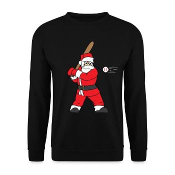 "Baseball Santa Christmas" TStückentwurf. - Unisex Pullover - Schwarz - Vorne - Alina (178cm) & Michal (187cm)
