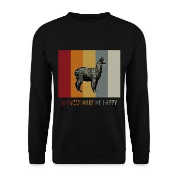 Alpaka - Unisex Pullover - Schwarz - Vorne - Alina (178cm) & Michal (187cm)