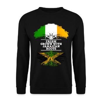 Irish Grown With Jamaican Roots - Unisex Sweatshirt - black - Front - Alina (178cm) & Michal (187cm)