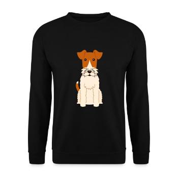 Wire Fox Terrier - Unisex Sweatshirt - black - Front - Alina (178cm) & Michal (187cm)