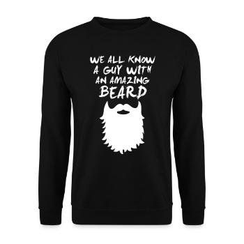 Beard - Beard - Unisex Sweatshirt - black - Front - Alina (178cm) & Michal (187cm)