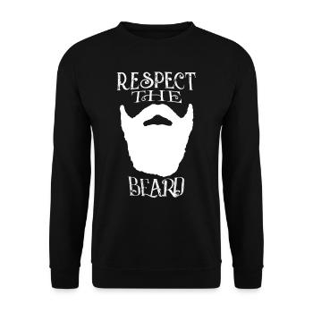 Beard - Respect The Beard - Unisex Sweatshirt - black - Front - Alina (178cm) & Michal (187cm)