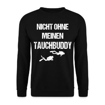 Tauchbuddy Taucher Scuba Tauchen Geschenk - Unisex Pullover - Schwarz - Vorne - Alina (178cm) & Michal (187cm)