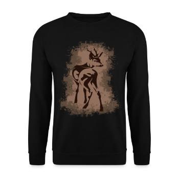 Cerf de cerf - Sweat-shirt Unisexe - noir - Devant - Alina (178cm) & Michal (187cm)