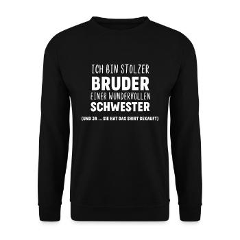 Sister gift for brother - Unisex Sweatshirt - black - Front - Alina (178cm) & Michal (187cm)