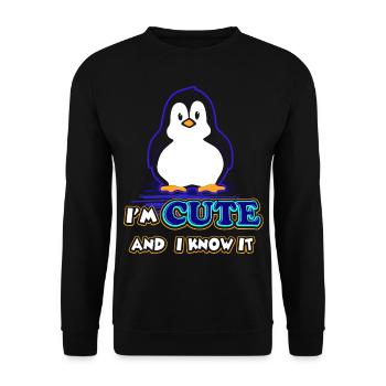 Penguin - Unisex Sweatshirt - black - Front - Alina (178cm) & Michal (187cm)