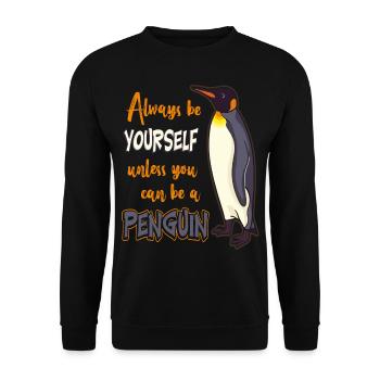 Penguin - Unisex Sweatshirt - black - Front - Alina (178cm) & Michal (187cm)