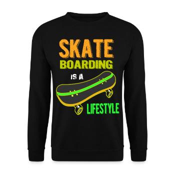 Skateboard skateboard, skateboarding, skateboarder, - Unisex Sweatshirt - black - Front - Alina (178cm) & Michal (187cm)
