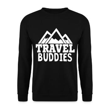 Zusammen reisen Travel Buddies Urlaub Geschenk - Unisex Pullover - Schwarz - Vorne - Alina (178cm) & Michal (187cm)