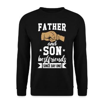 father and son - Unisex Sweatshirt - black - Front - Alina (178cm) & Michal (187cm)