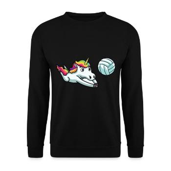 Unicorn volleyball volleyball player gift - Unisex Sweatshirt - black - Front - Alina (178cm) & Michal (187cm)