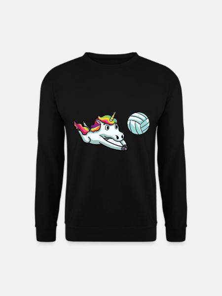 Einhorn Volleyball Volleyballer Spieler Geschenk - Unisex Pullover - Schwarz