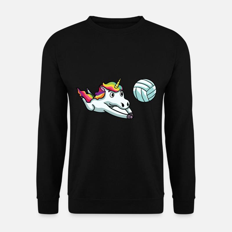 Einhorn Volleyball Volleyballer Spieler Geschenk - Unisex Pullover - Schwarz