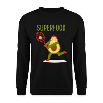 Avocado Superfood Lustig Tennis Ball Sport Fit - Unisex Pullover - Schwarz - Vorne - Alina (178cm) & Michal (187cm)