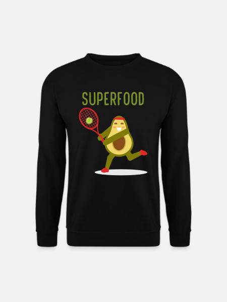 Avocado Superfood Lustig Tennis Ball Sport Fit - Unisex Sweatshirt - black
