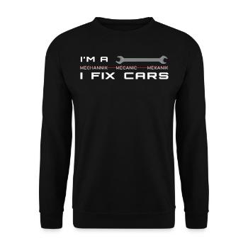 Je suis un mécanicien, je répare des voitures - Sweat-shirt Unisexe - noir - Devant - Alina (178cm) & Michal (187cm)