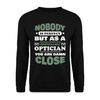 Augenoptiker Augen Optiker Geschenk - Unisex Pullover - Schwarz - Vorne - Alina (178cm) & Michal (187cm)