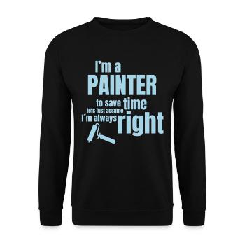 Maler Malen Beruf Job Geschenk - Unisex Pullover - Schwarz - Vorne - Alina (178cm) & Michal (187cm)