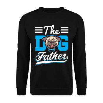 The Dog Father with Cute Dog Head - Unisex Sweatshirt - black - Front - Alina (178cm) & Michal (187cm)