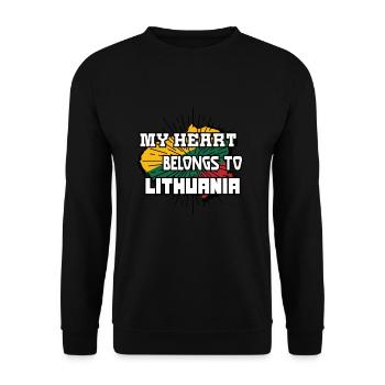 Lithuania EU - Unisex Sweatshirt - black - Front - Alina (178cm) & Michal (187cm)