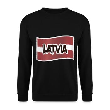 Latvia - Unisex Sweatshirt - black - Front - Alina (178cm) & Michal (187cm)