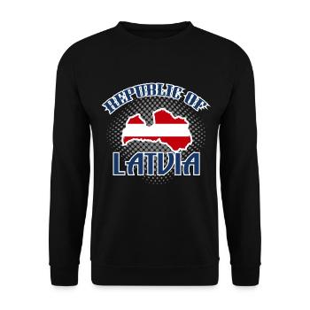 Latvia EU - Unisex Sweatshirt - black - Front - Alina (178cm) & Michal (187cm)