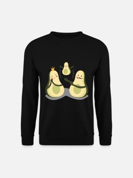 Avocado Mutter Vater Kind Baby Lustig - Unisex Pullover - Schwarz