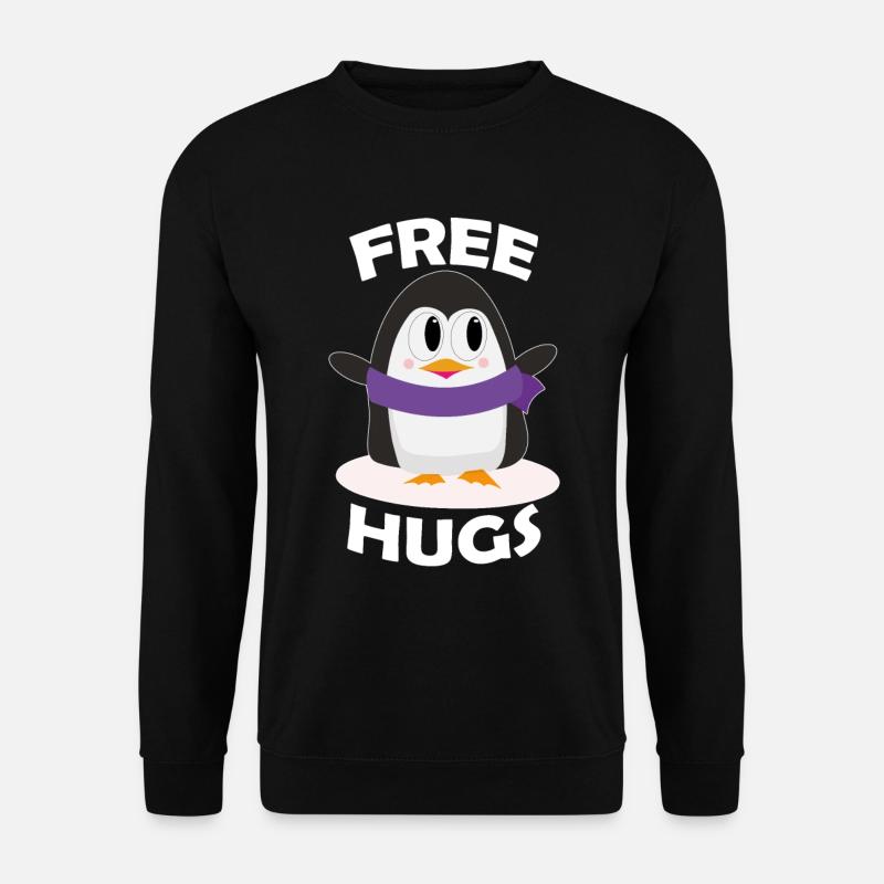 Free Hugs Penguin - Unisex Sweatshirt - black