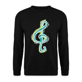 dearadh bronntanais nóta ceoil - Unisex Sweatshirt - black - Front - Alina (178cm) & Michal (187cm)