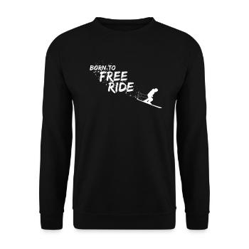 BORN TO FREERIDE SKIING - Tiefschnee Powderskiing - Unisex Pullover - Schwarz - Vorne - Alina (178cm) & Michal (187cm)