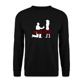 Bachelorette Party Gift Married Tshirt - Unisex Sweatshirt - black - Front - Alina (178cm) & Michal (187cm)